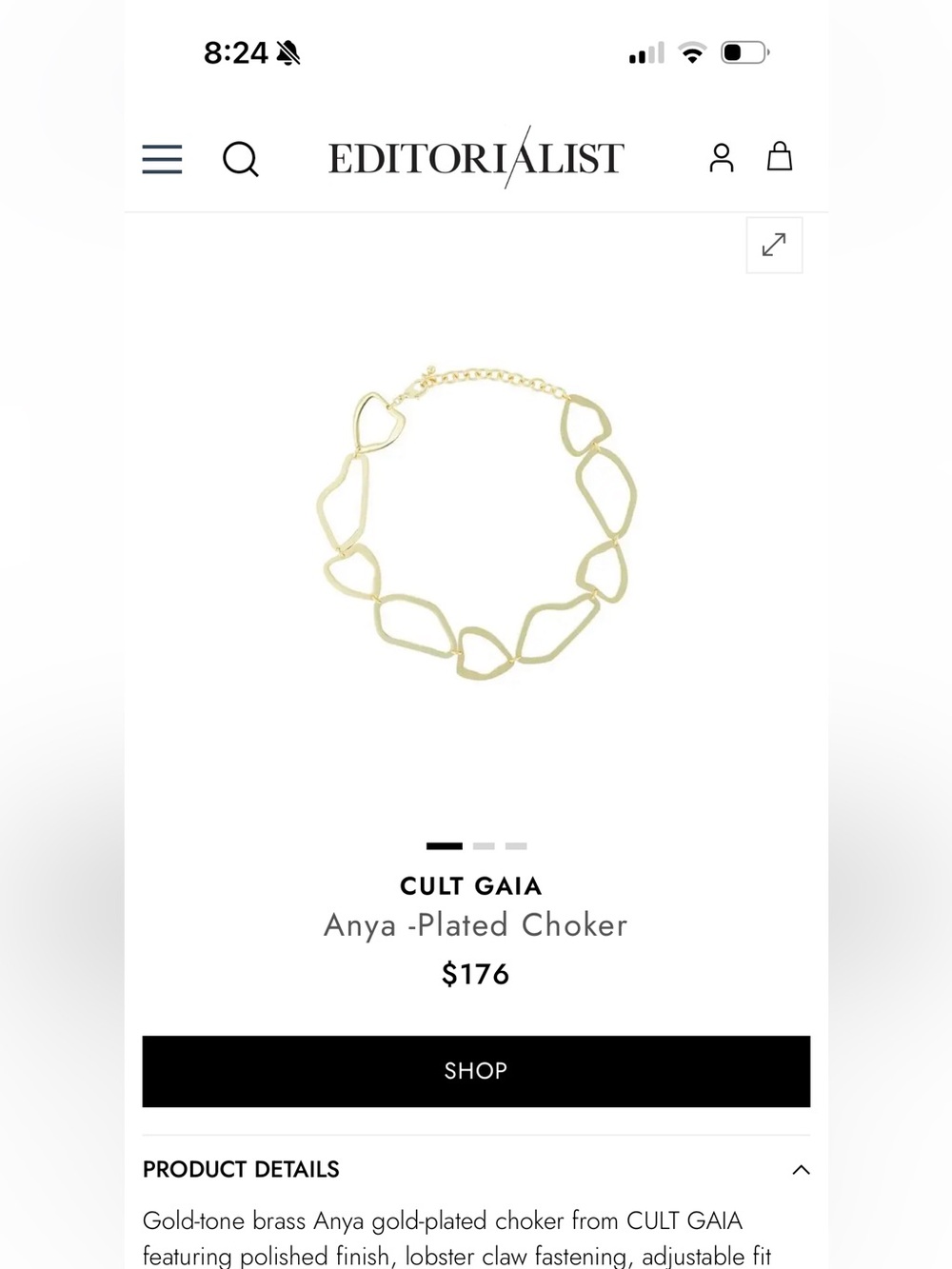 cult gaia Gold Linked Geometric Choker